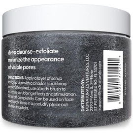 Exfoliante de carbón para la cara, pies y cuerpo con infusión de colágeno y células madre, exfoliante natural de sal corporal para tonificar la piel, 