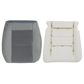 NLQR Front Driver Side Bottom Replacement Seat Cover Cloth Med Flint Gray & Foam Cushion Compatible with Ford F250 F350 F450 F550 2003 2004 2005 2006 2007