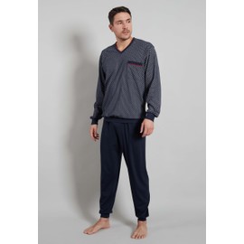 Götzburg Men's Cuffed Pyjamas, Long, navy, 52