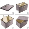 PRANDOM Large Collapsible Storage Bins without Lids 3-Pack Linen Fabric