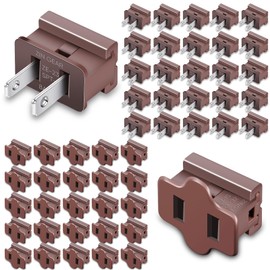 LEIFIDE 50 Pcs Christmas Lighting Outlet Female and Male Slip Plug Holiday Brown Vampire Plugs Zip Electrical Plug Gilbert Slide Plug Inline Plug Adapter for Xmas Lights Party Decoration (SPT-2)