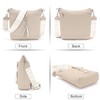 Sasrymnl Women’s Shoulder Bag, Large/Medium Size, Black, Vegan Leather, Beige