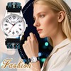 Lancardo Stylish Elastic Quartz Watch: Adjustable Stretch Woven Braided Strap
