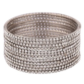 Efulgenz Rhinestone Bangles Bracelet Indian Bangle CZ Crystal Bangles Wedding Bridal Bangles Bracelet Jewelry Bollywood Bangles for Women