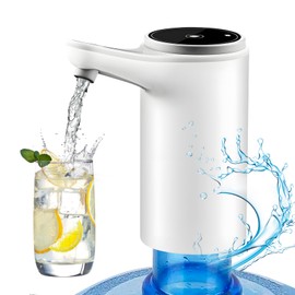 EASYSPEED Water Dispenser with Light, Electric and Portable for 5,8,10,12,13 and 20 Litre Bottles (New White)