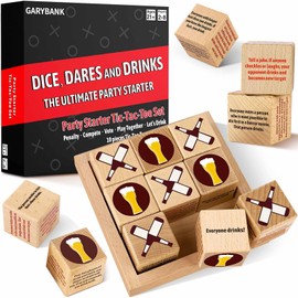 Garybank Drinking Game for Parties - Truth or Dares Drink Games with Tic Tac Toe Dice