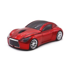 Ai5G Race Car Mouse Wireless Sports Car Shaped Mouse 2.4GHz LED Light Shining Surface Decoration Desktop Laptop Computer Mouse Optical Mice (Red)