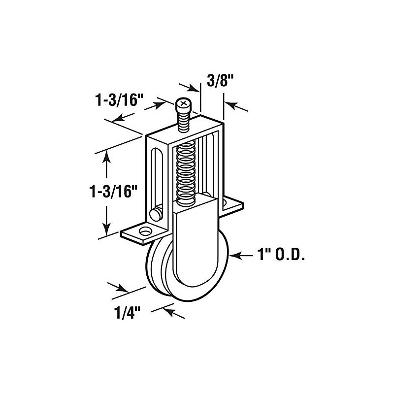 Prime-Line B 617 1 In. Nylon Spring-Loaded Rollers for Sliding