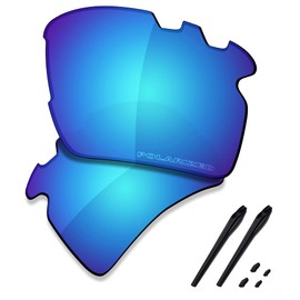 SAUCER Premium Replacement Lenses & Rubber Kits for Oakley Flak 2.0 XL Vented OO9188 Sunglasses High Defense - Glacier Blue Polarized