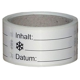 Freezer Labels, Foil Freezer Stickers, 62 x 30 mm, Black (500)