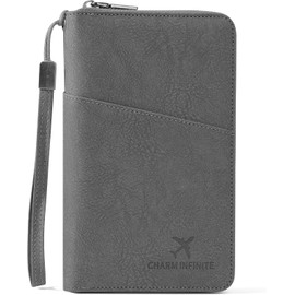Porta Pasaporte de Cuero PU, Porta Pasaporte con Bloqueo RFID, Portapasaporte y Visa Gran Capacidad Impermeable, Pasaporte de Viajes con Soporte para Bolígrafo para Familiar, Mujer y Hombre