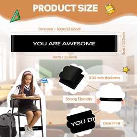 Libima 24 Pcs 1.1 mm Classroom Chair Bands for Kids with Fidgety Feet Inspirational Fidget Bands for Classroom Chair Bands with ADHD Sensory Needs Flexible Seating for School Students(Black)