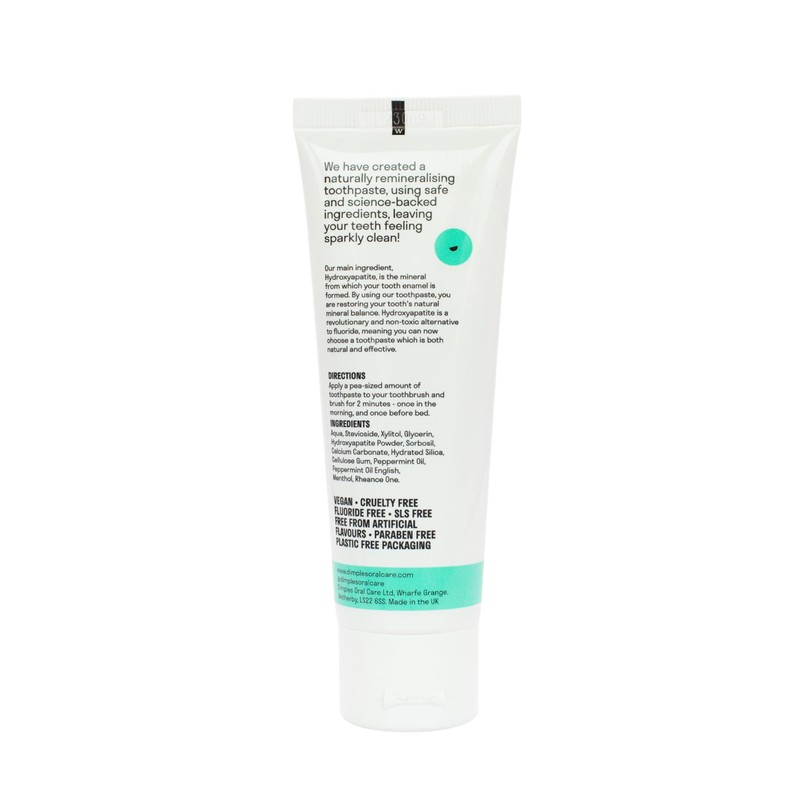 Dimples Re-mineralising Hydroxyapatite Toothpaste - English Mint 75ml