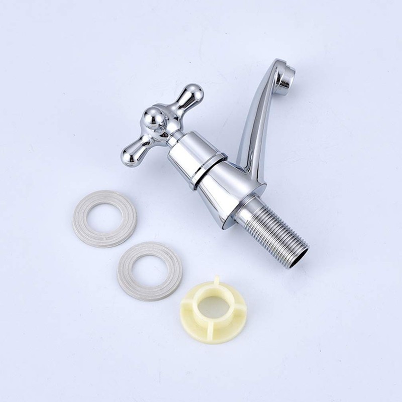 DOITOOL Stainless Steel Single Hole Cross Faucet Set Vintage Bathroom