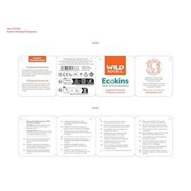 Wild Republic Ecokins Hanging Chimp, Stuffed Animal, 22 inches, Gift for Kids, Plush Toy, Made from Spun Recycled Water Bottles, Eco Friendly, Child’s Room Decor