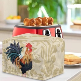 Hzeswody Rooster Print 2 Slice Toaster Appliance Cover Bakeware Protection Kitchen Appliance Cover to Keep Kitchen Appliance Clean Bread Toaster Cover for Kitchen Appliances Decor