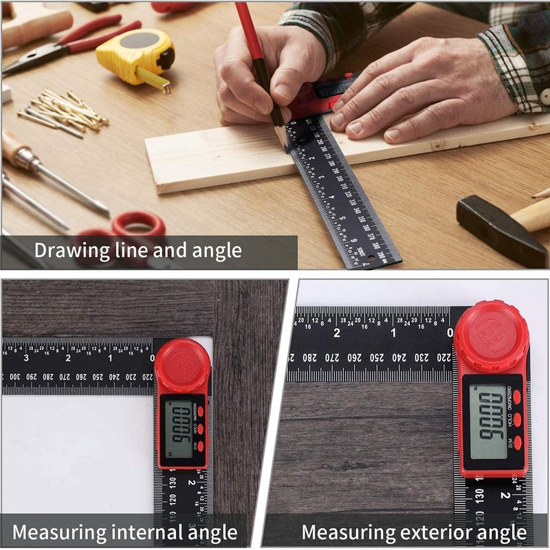 Bestgle Digital Angle Finder Ruler, 200mm/ 7" Digital Angle Finder