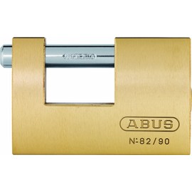 ABUS brass padlock 82/90 - Monoblock padlock for roller grilles, vending machines, containers and much more. - Locking bolt made of hardened steel - ABUS security level 7