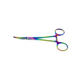 Artzone Multi Color Hemostat Forceps with Serrated Jaws, Stainless Steel Rainbow Pliers - Perfect for Dissection, Fishing, Hobby and More (6.25 in., Curved)