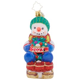 Christopher Radko Hand-Crafted European Glass Christmas Decorative Ornament, Sliding Through The Year