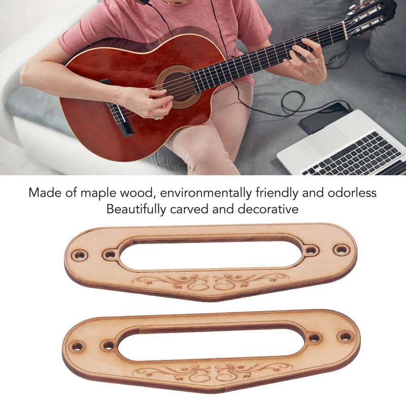 2PCS Pickup Mounting Ring Natural Maple Hard Decorative Single Coil