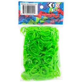 Rainbow Loom® Jelly Collection: Lime Green Rubber Bands with 24 C-Clips (600 Count)