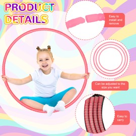 Shappy 6 Pcs Exercise Hoop Detachable Adjustable Plastic Toy Hoop Playground Toys Colored Hoop Circles for Teens Games Gymnastics Dog Agility Equipment Party Decor (Macaron Pink,24 Inch)