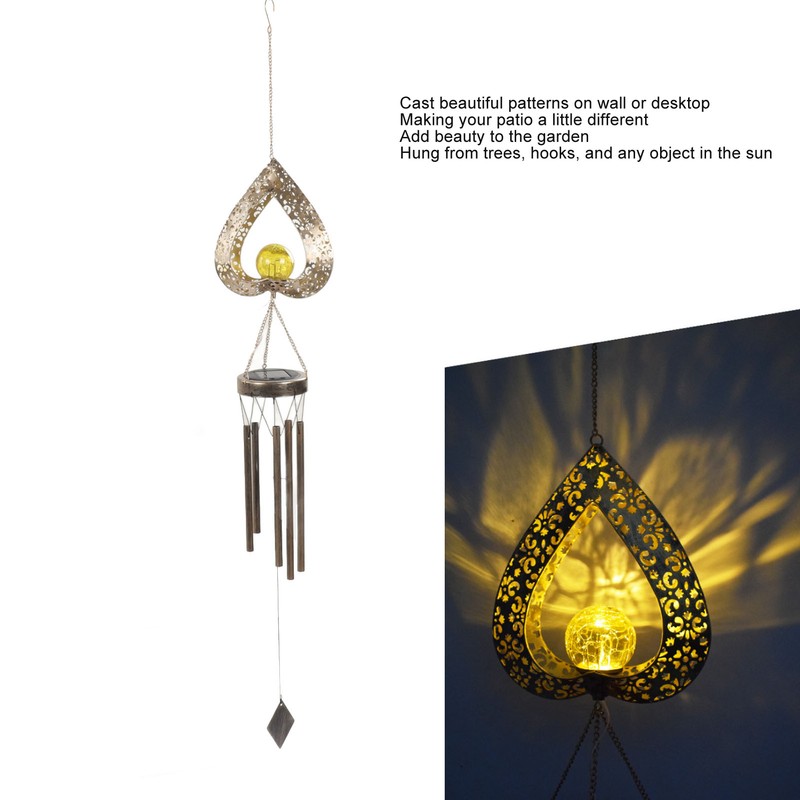 Outdoor Solar Wind Chime Light Hanging Warm LED Mobile Hanging