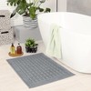 HMETOL Cotton Washable Geometric Textured Bath Mat Hotel Reversible Water
