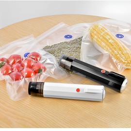 Food Saver Vacuum Sealer Machine Kitchen Gadgets—Fresh Preserve Compact Cordless Handheld Vacuum Sealer with 5 Pcs Food Saver Bags (Black)