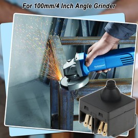 ZHUROUPU 2Pcs Angle Grinder Switch Replacement for 100mm/4 inch Angle Grinder, Dustproof Push Button Power Switch Replacement for BOSCH GWS 6-100, Push Button Switch Accessory with Repair Tools