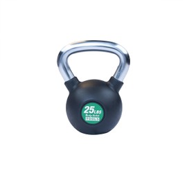 Body-Solid Tools (KBZ25) Cast Iron Kettlebells from 5, 10, 15, 20 lb to 80 lbs with Rubber Coated Colored Weight and Non-Slip Handle, Kettlebell for Strength Training Home and Commercial Gym Equipment, 25lb