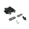 Double Touch Latch with Strike Plates, Black - 4 Pack
