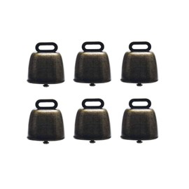 sysoon 6 Small Brass Bells Cow Horse Sheep Grazing Copper Bells Pet Anti-theft Accessories Bells