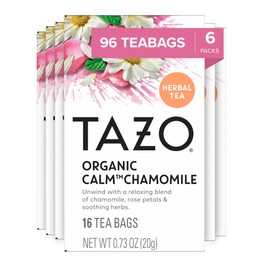 TAZO Calm Chamomile Herbal Tea Bags, Caffeine-Free, 96 Total Tea Bags (16ct - Pack of 6)