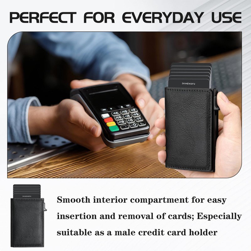 Men's Slim Card Case with RFID Protection, Practical Wallet for
