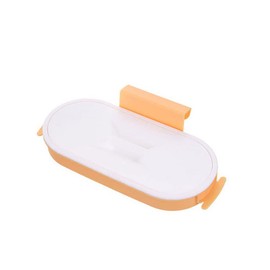 Hanging Trash Can Folded Cabinet Door Trash Bag Holder Kitchen Waste Bins, Rubbish Rack Portable Organizer Trash Bag Holder with Lid(1PCS Orange)