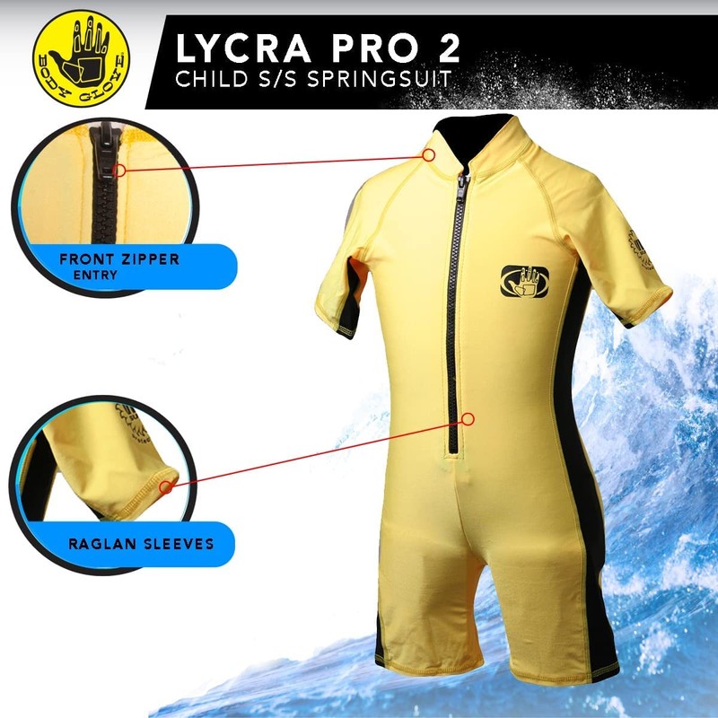 Body Glove Kids Wetsuit 8oz Unisex Kids 1168C-IA S Black/Yellow