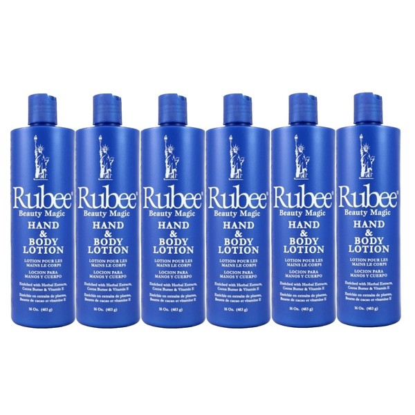 Rubee Hand & Body Lotion 16 Ounce (473ml) (6 Pack)