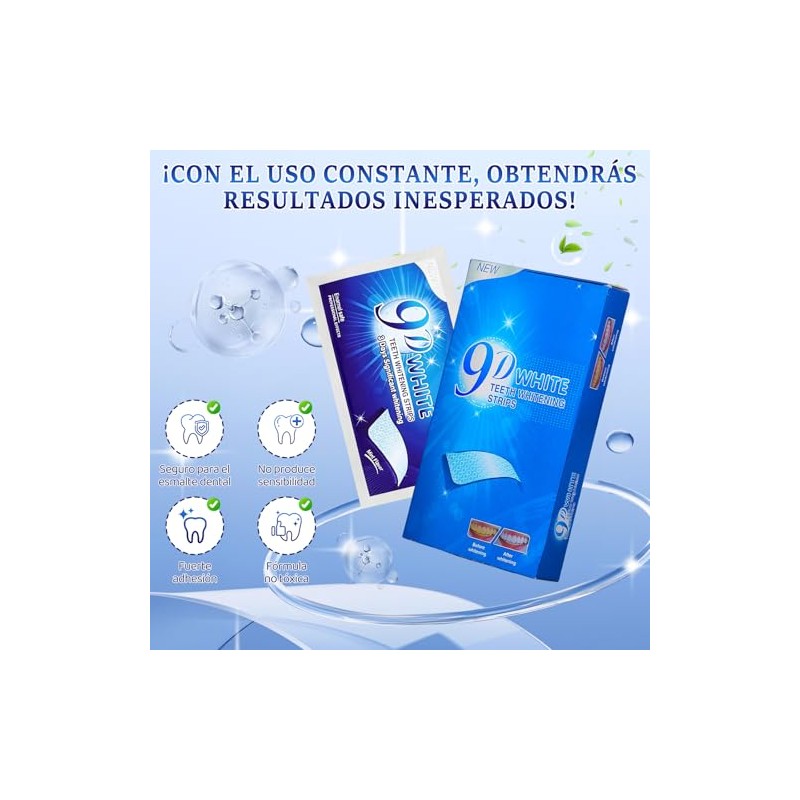 Tiras Blanqueadoras Dentales, 56 Piezas Whitening Strips (9D)