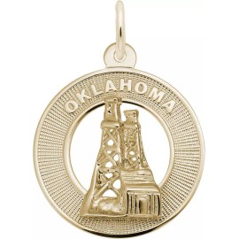 Rembrandt Gold-Plated Sterling Silver Oklahoma Oil Field Ring Charm by Rembrandt