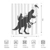 BIYSUC Cat Dinosaur Shower Curtain Funny Cat Help Dino Bathe
