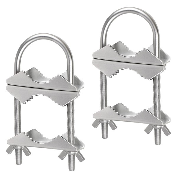 Double Antenna Mast Clamp V Jaw Bracket with U Bolts