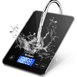Large Kitchen Food Scales, Drcowu Digital Weighing Scale for Baking and Cooking, 15kg/33lb Electronic Kitchen Scales with 1g/0.1oz accuracy, Grams and Oz, Backlight LCD, Black