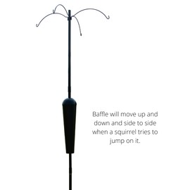 Squirrel Stopper Sequoia Squirrel Proof Pole System with 4 Hanging Stations - Bird Feeder Pole System Only