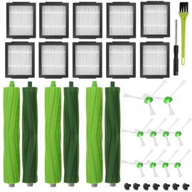 AiLomey Replacement Parts for iRobot e/i/j Series, Replacement Accessories for Roomba i7 i7+ i3 i3+ i4 i4+ i6 i6+ i8 i8+ j7 E5 E6 E7, Includes 6 Rubber Brushes, 10 Filters, 10 Side Brushes