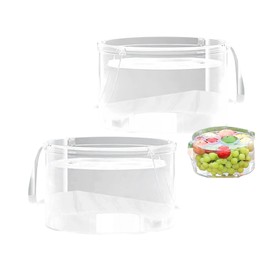 Folding Washbasin, Clear, 3.2 gal (12 L) with Handle, Set of 2, Large Capacity, Lightweight, Compact, Freestanding, PVC, Laundry Bucket, Multi-Purpose, Face Washing, Foot Bath, Vegetable and Fruit