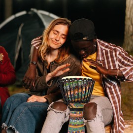 ENNBOM Djembe Lightweight African Drum Pattern Cloth Stitched Congo Drum Portable Hand Drum for Adults Beginners (10 in)