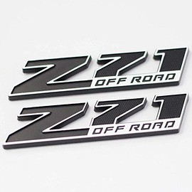Aimoll 2pcs (Small Size) Z71 Off Road Emblems,Replacement 3D Decal Emblems for GMC Chevy Silverado Sierra Suburban Colorado. (Black/White)