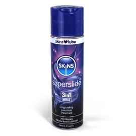 Skins Skins Super Slide 3 en 1 Premium Latex Safe Lubricante de larga duración con tecnología Reaquav8 4.4 fl oz (130 ml)                             